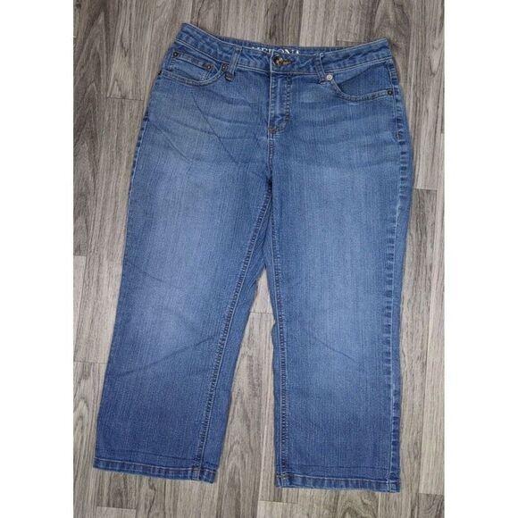 (3/$35) Merona Womens Size 6 R Pockets Fit 1 Cropped Denim Blue Jeans - Picture 1 of 11